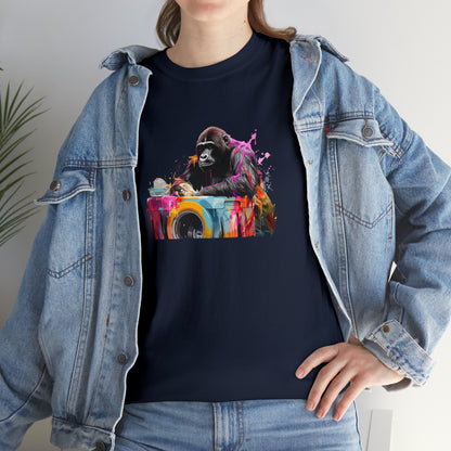 Gorilla Doing Laundry Unisex Heavy Cotton Tee