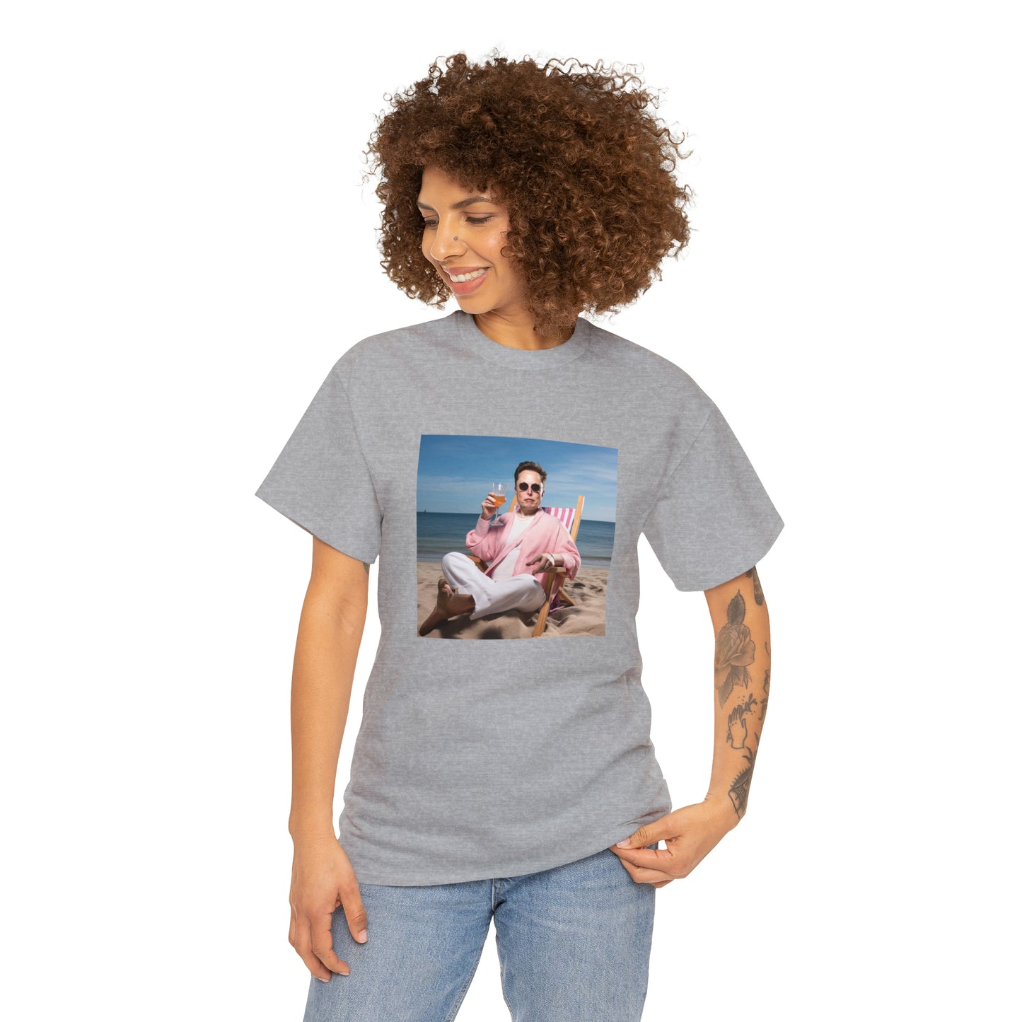 Elon Musk Beach Vibes Unisex Heavy Cotton Tee