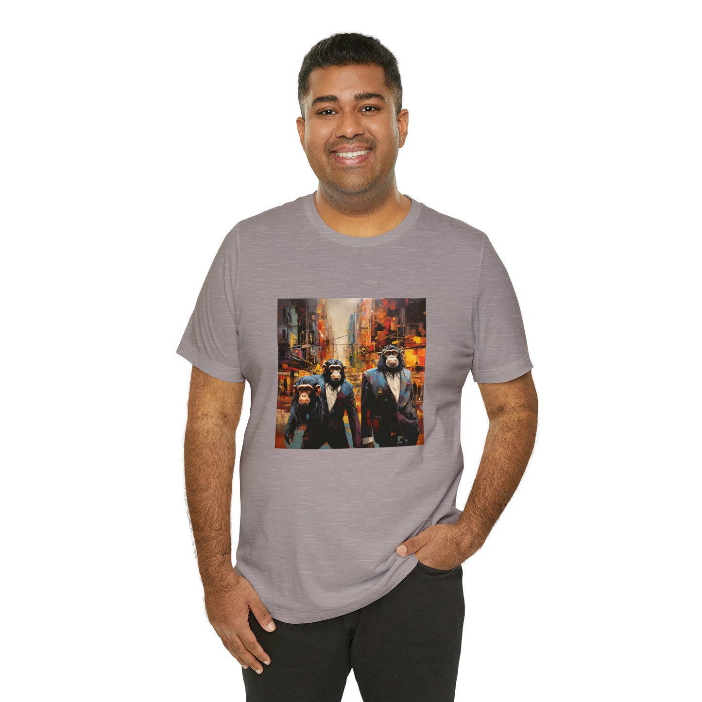 Apes in the City - Abstract Unisex Jersey Short Sleeve Tee