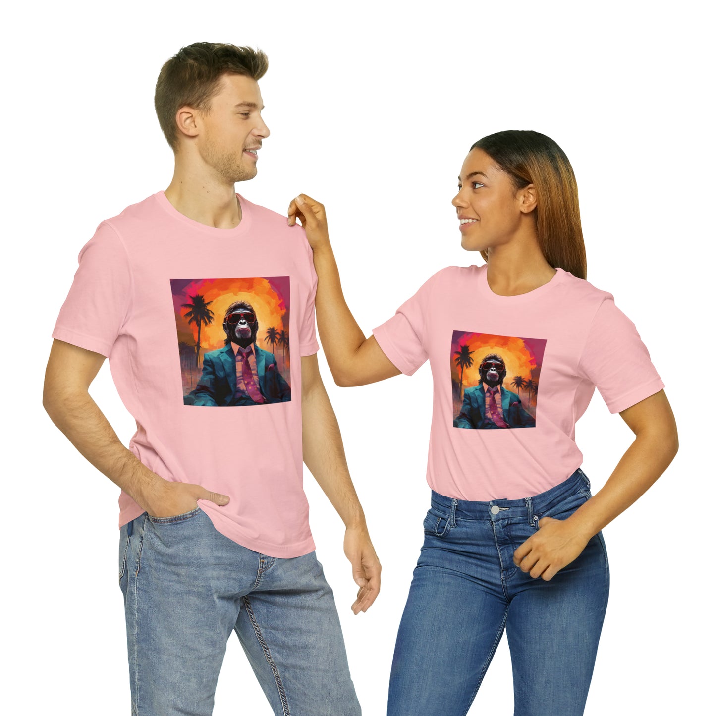 Miami Sunset Monkey Unisex Jersey Tee