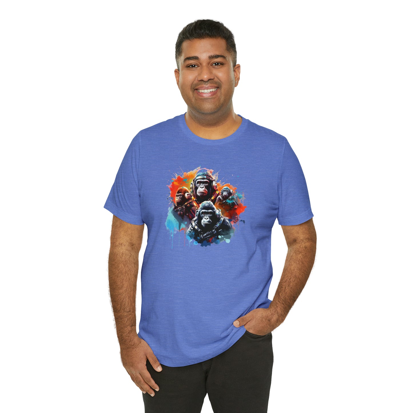 Gorillas in Space Unisex Jersey Short Sleeve Tee