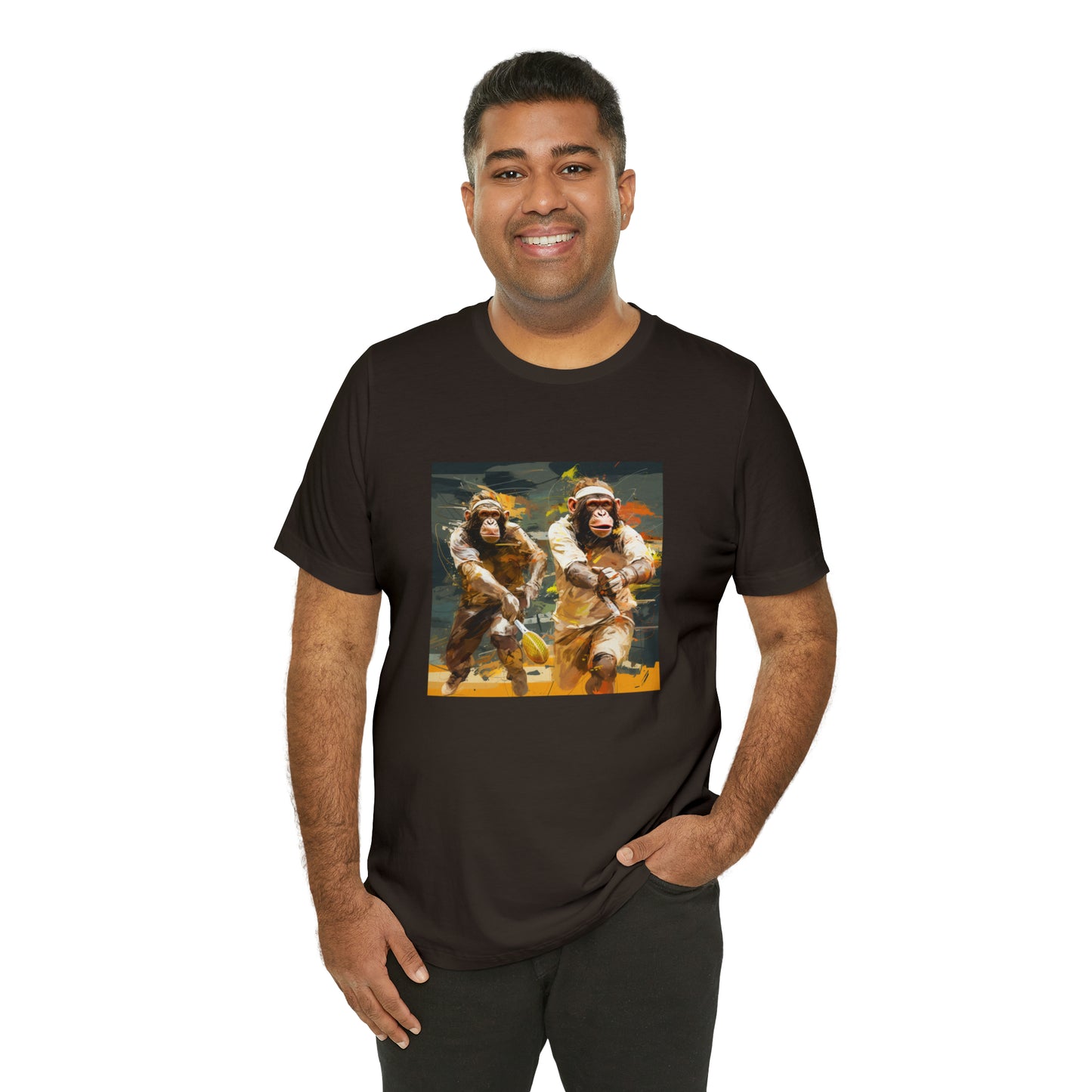 Monkey Tennis Match Unisex Jersey Short Sleeve Tee