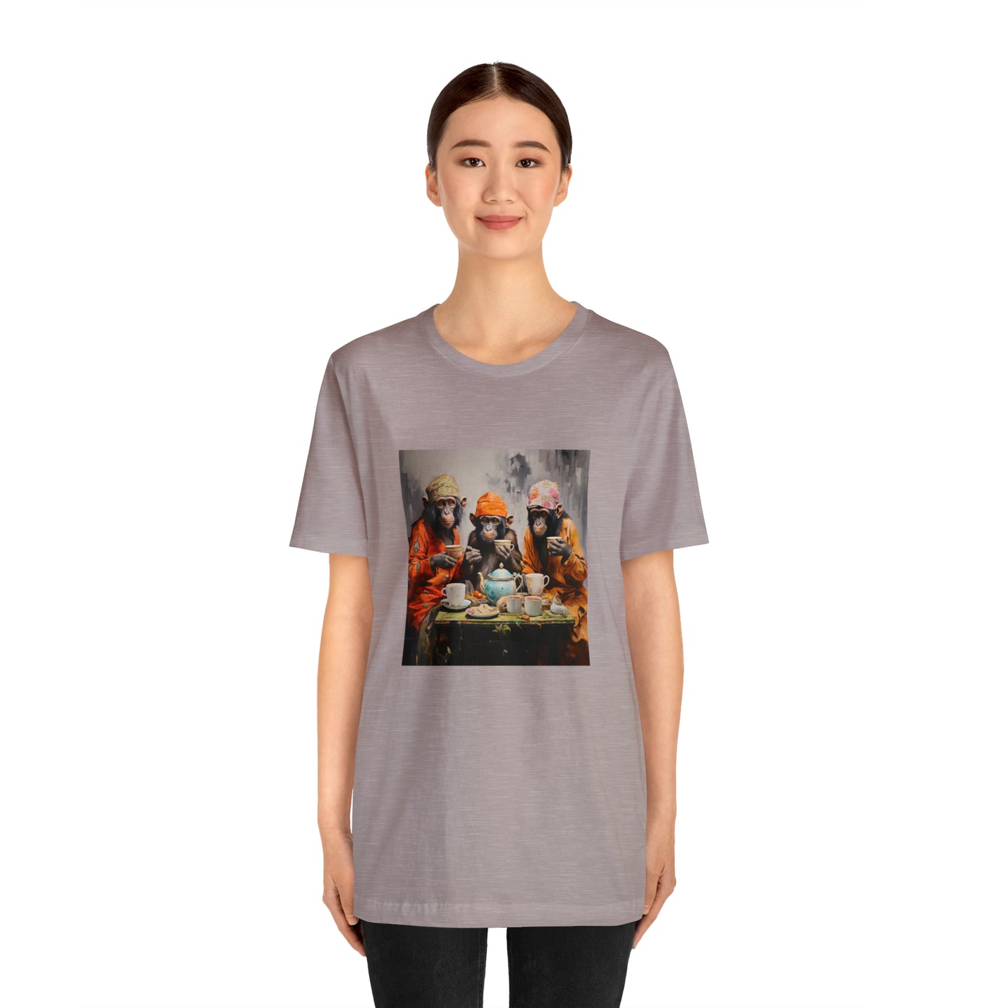 Sophisticated Monkey Tea Party Unisex Jersey Tee