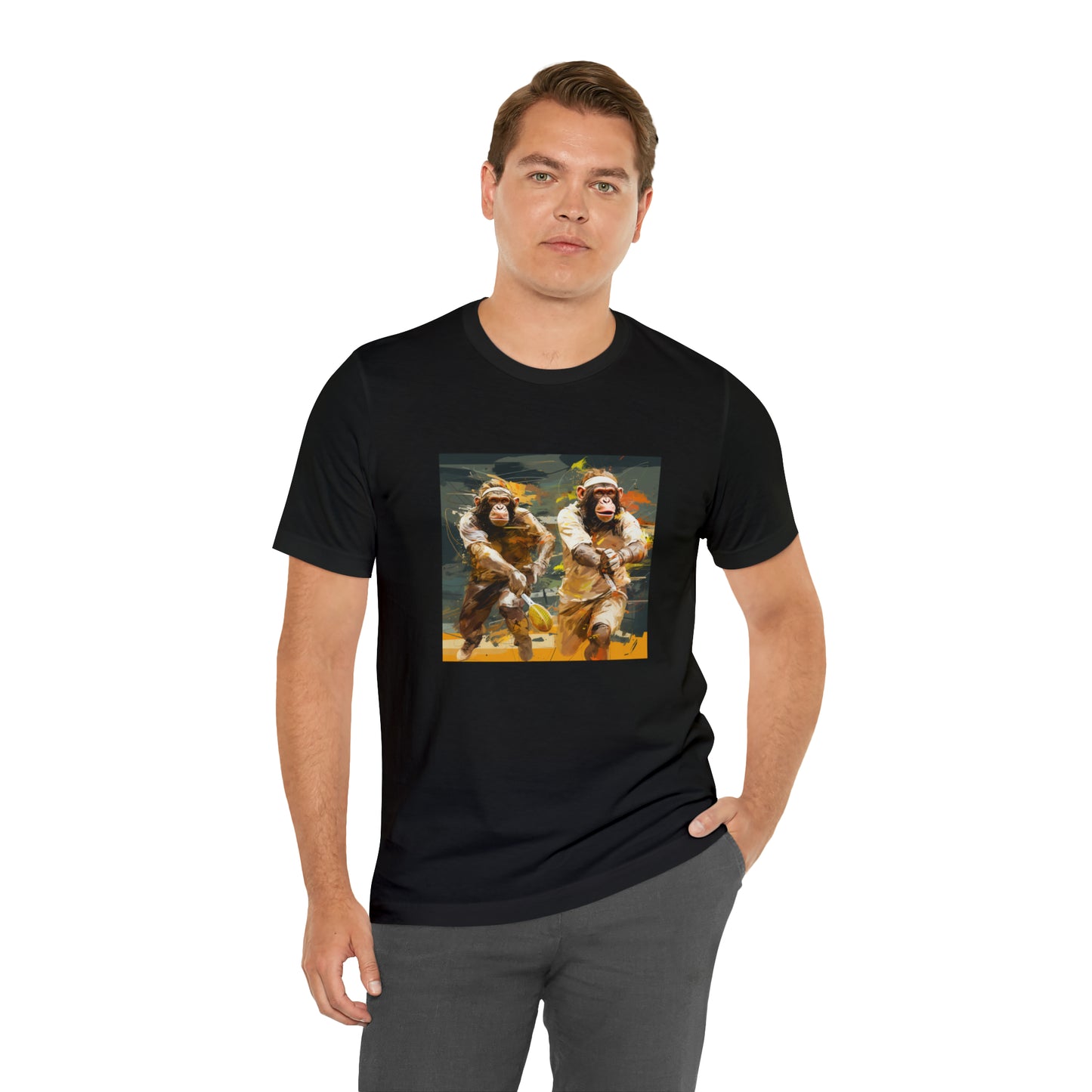 Monkey Tennis Match Unisex Jersey Short Sleeve Tee