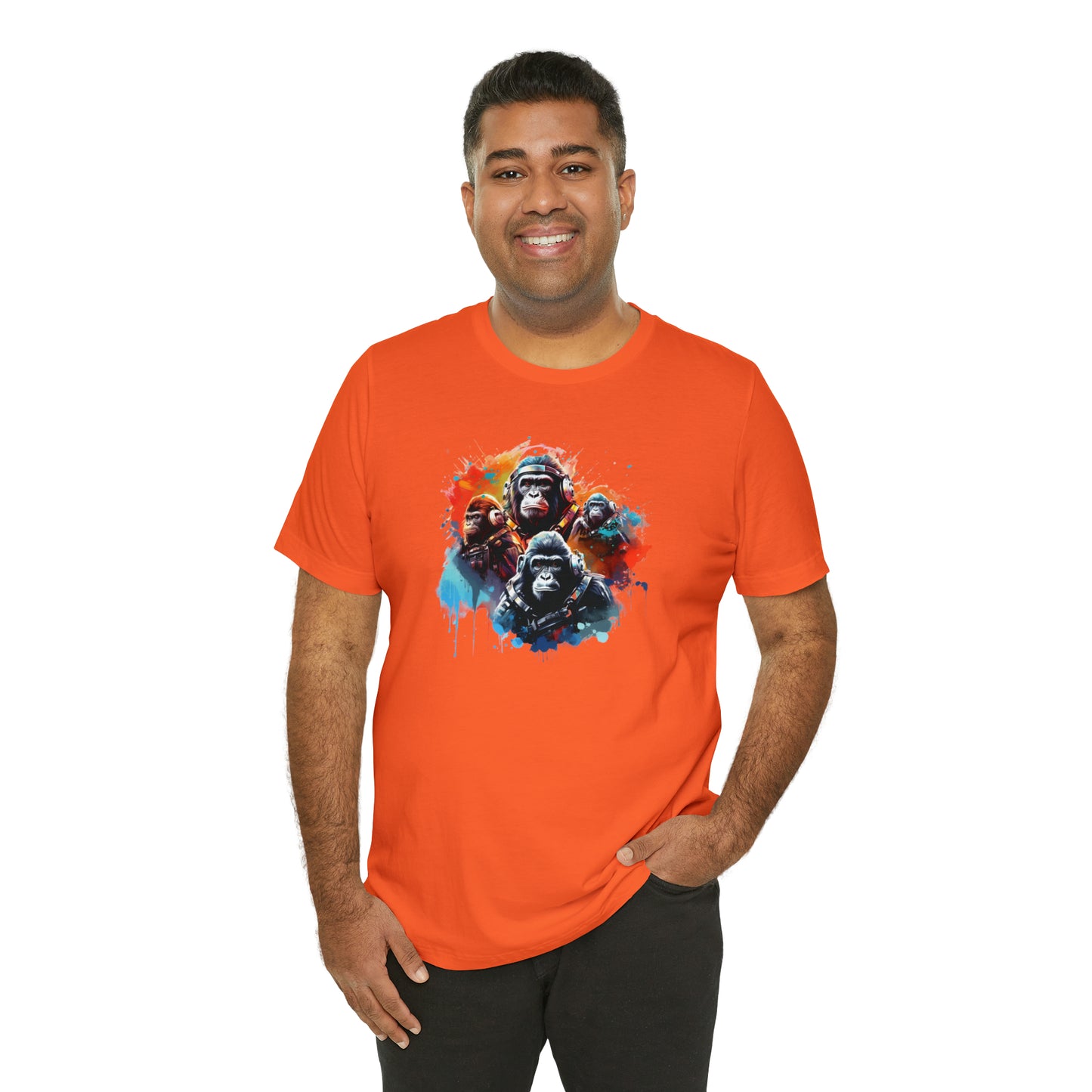 Gorillas in Space Unisex Jersey Short Sleeve Tee