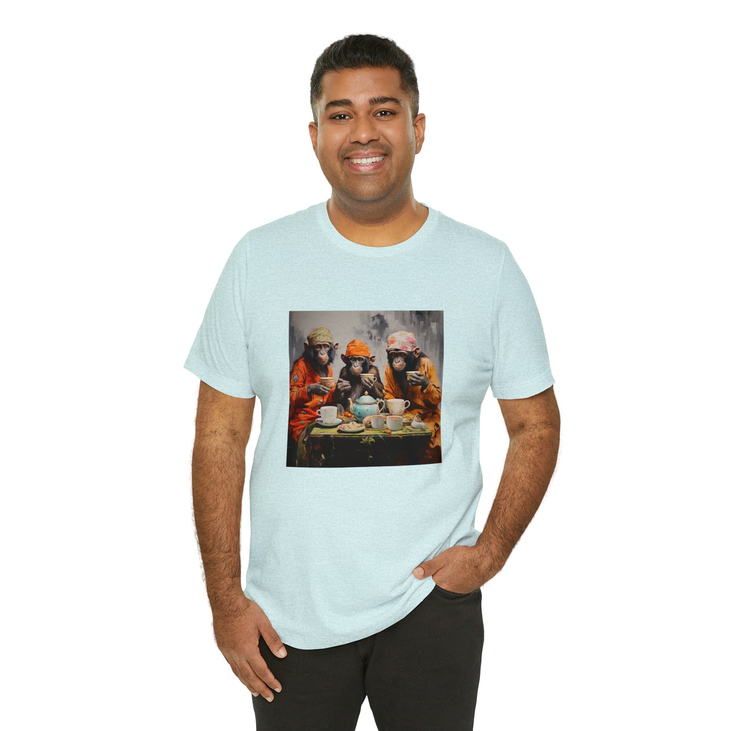 Sophisticated Monkey Tea Party Unisex Jersey Tee