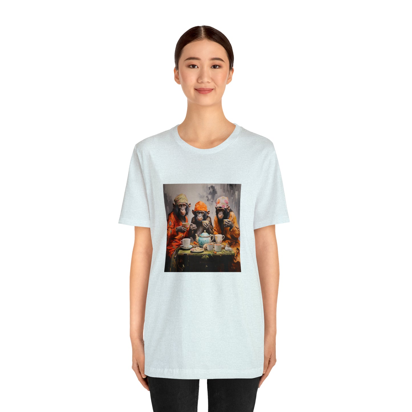 Sophisticated Monkey Tea Party Unisex Jersey Tee