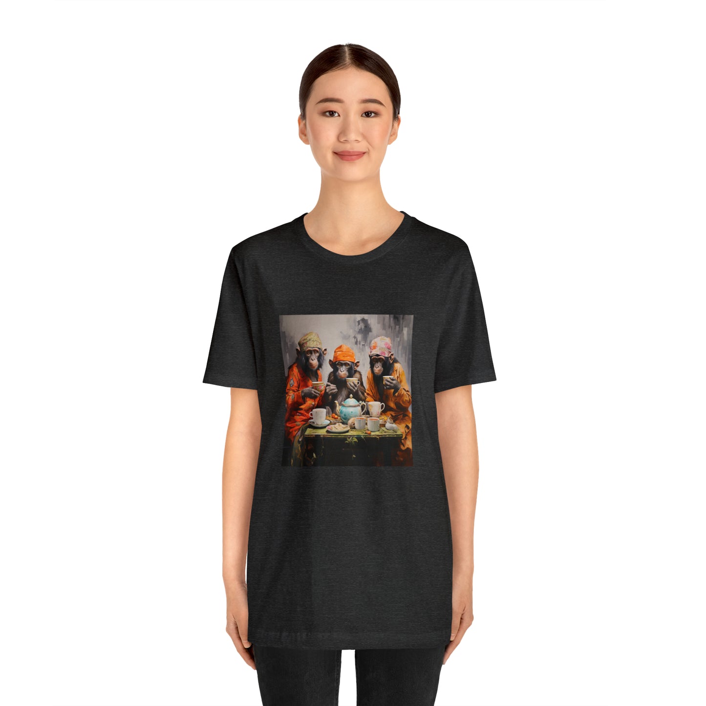 Sophisticated Monkey Tea Party Unisex Jersey Tee