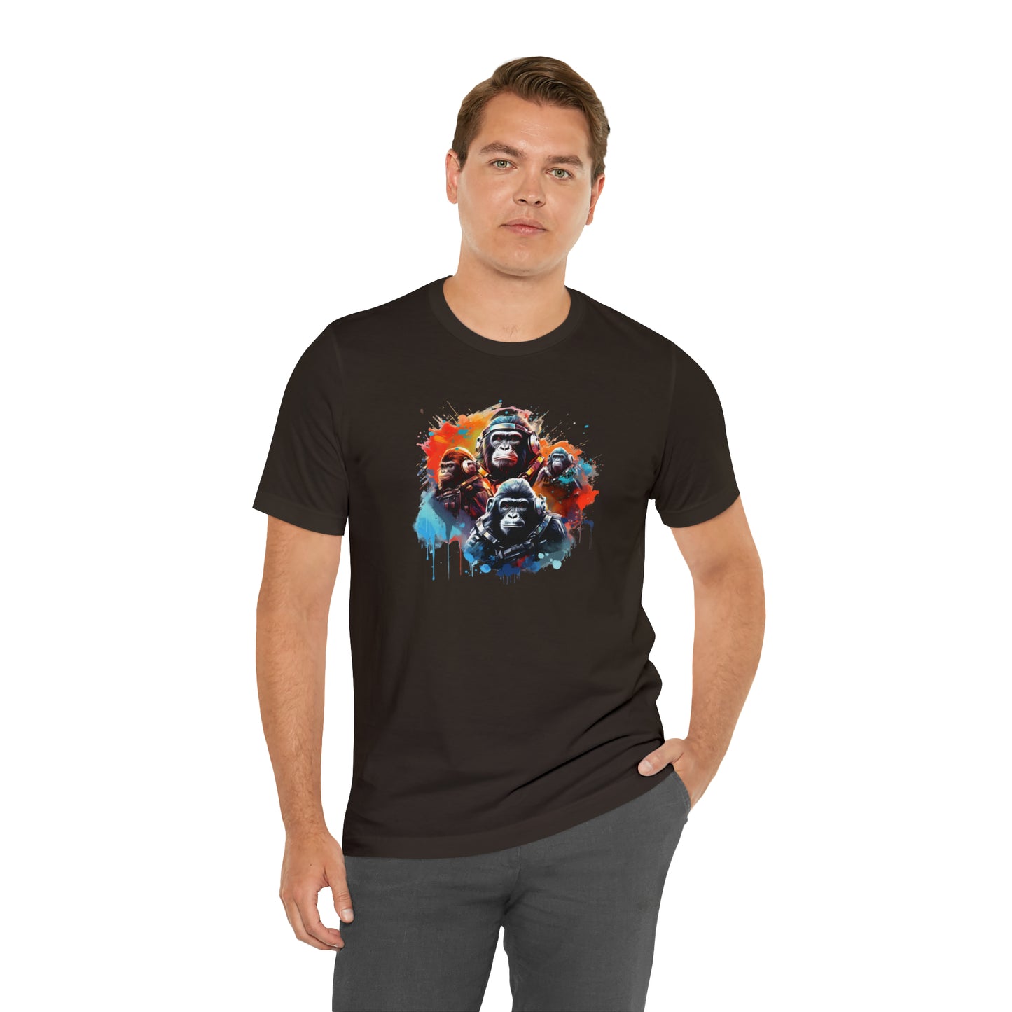 Gorillas in Space Unisex Jersey Short Sleeve Tee