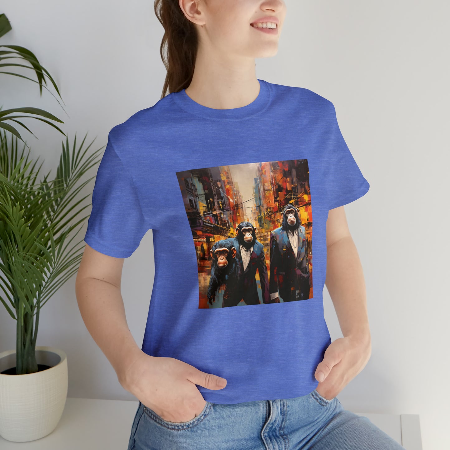 Apes in the City - Abstract Unisex Jersey Short Sleeve Tee