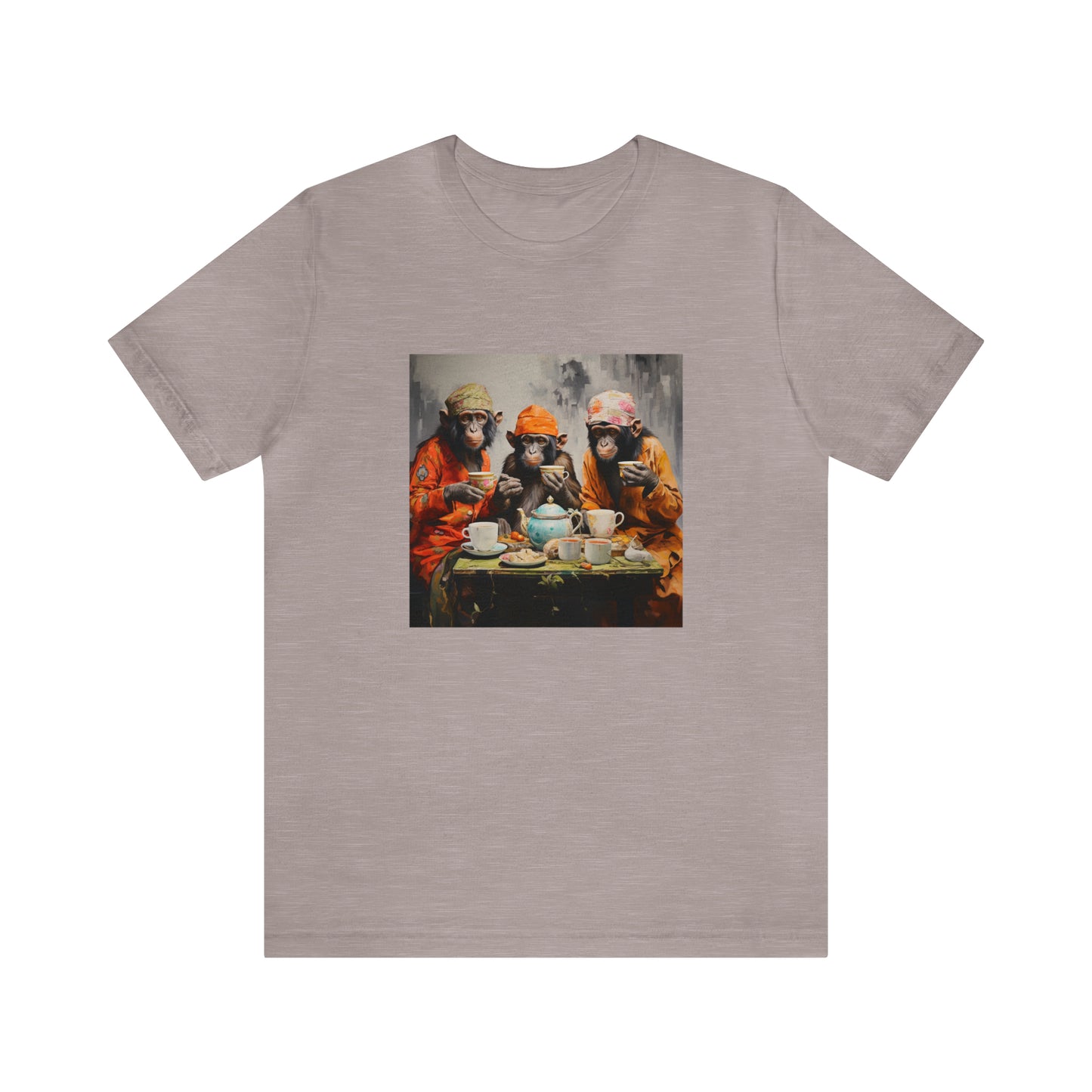 Sophisticated Monkey Tea Party Unisex Jersey Tee