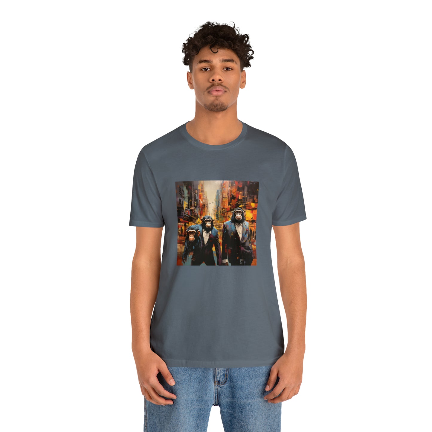 Apes in the City - Abstract Unisex Jersey Short Sleeve Tee