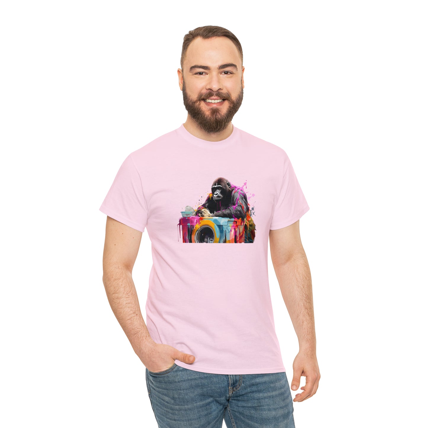 Gorilla Doing Laundry Unisex Heavy Cotton Tee