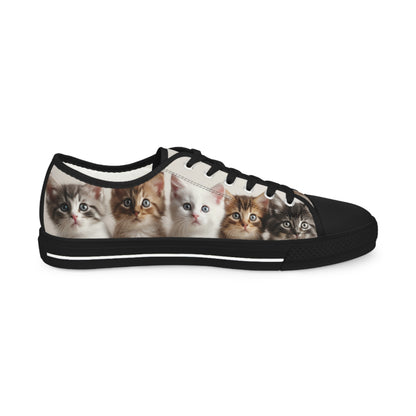 Men's Row of Kittens Low Top Sneakers