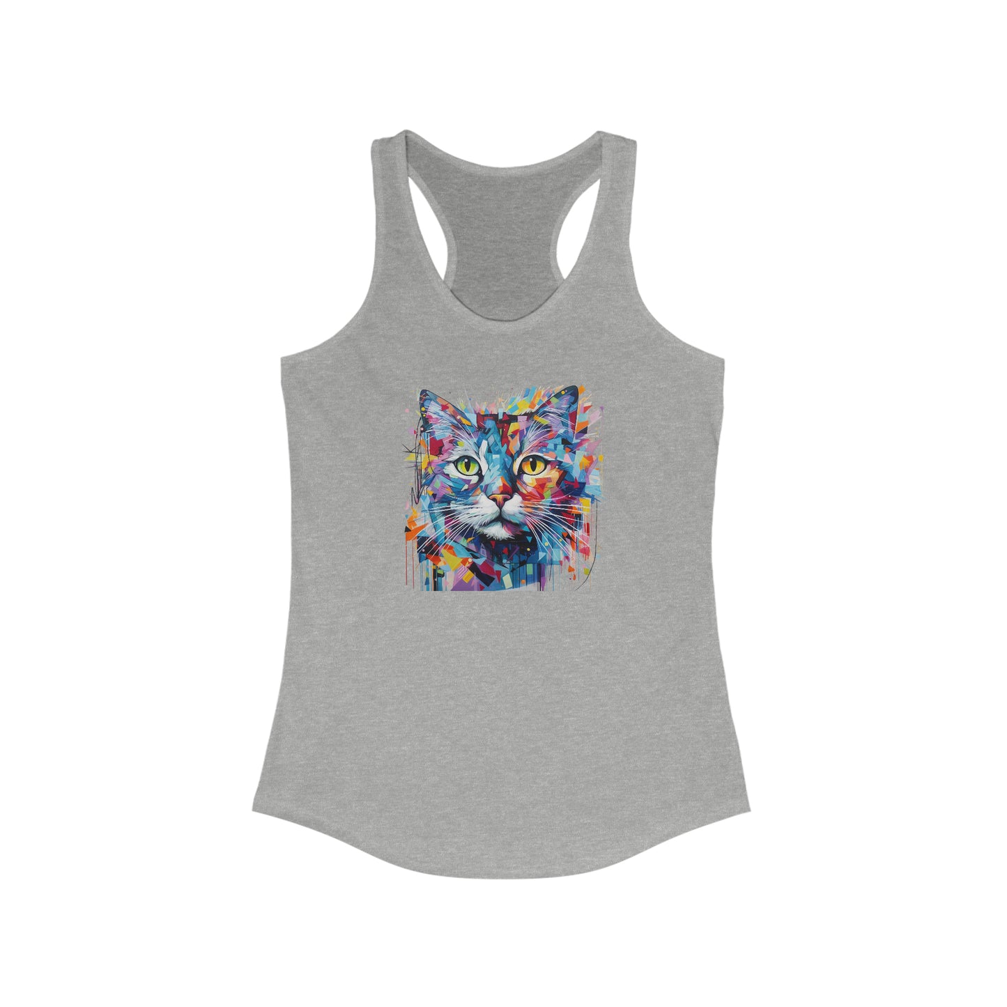 Women's Ideal Racerback Tank - Abstract Cat