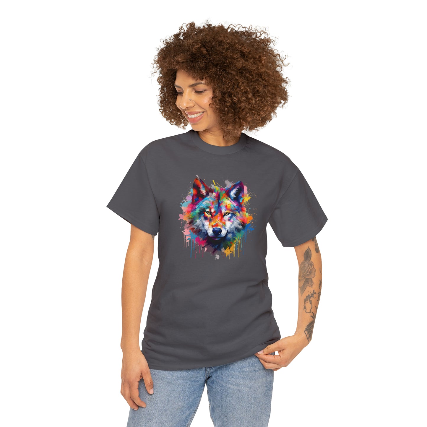 Wolf Abstract Unisex Heavy Cotton Tee