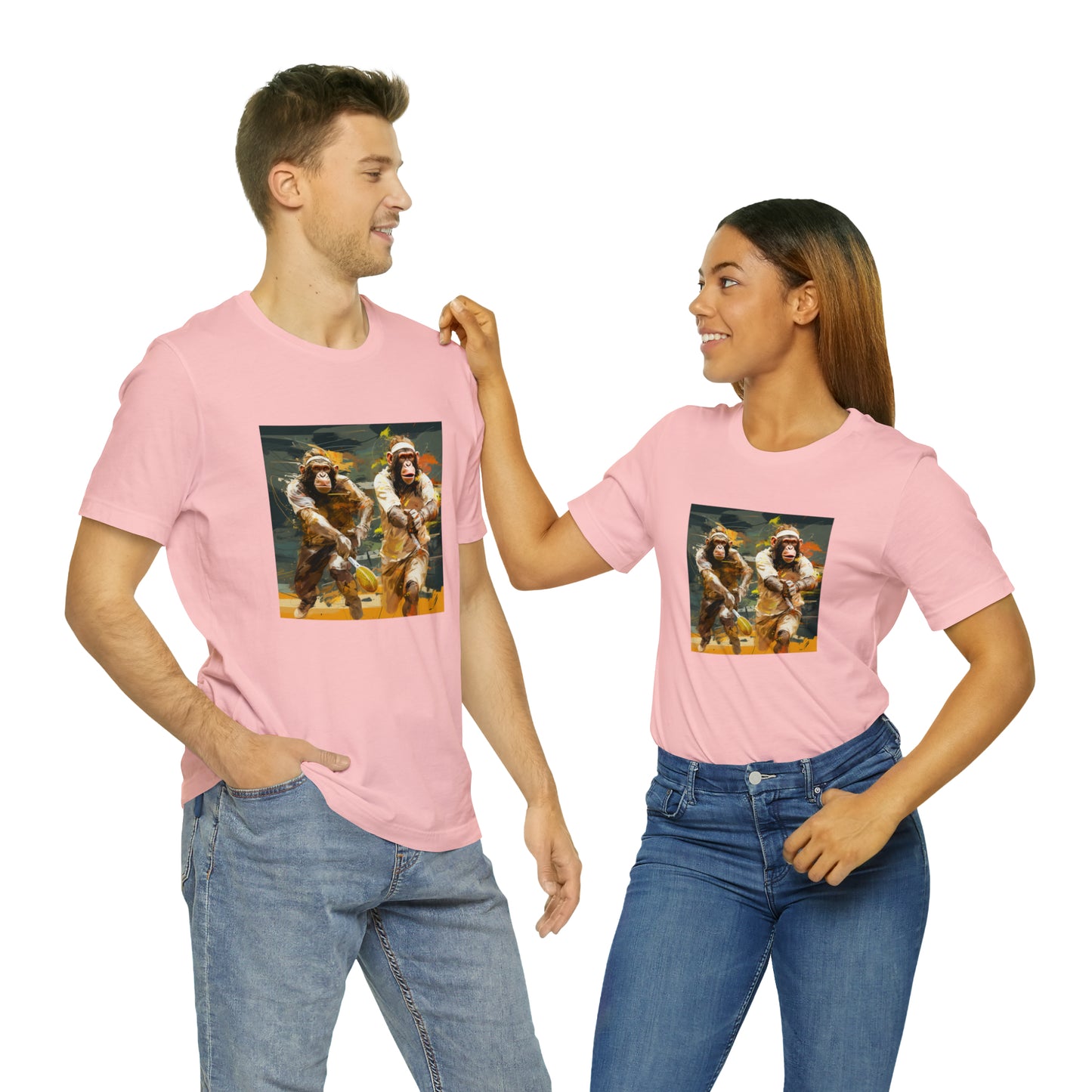 Monkey Tennis Match Unisex Jersey Short Sleeve Tee