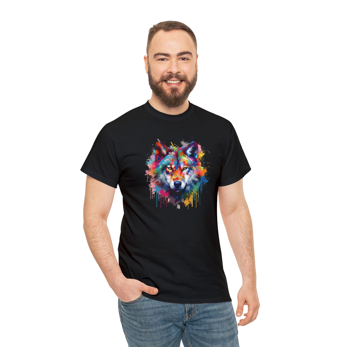 Wolf Abstract Unisex Heavy Cotton Tee