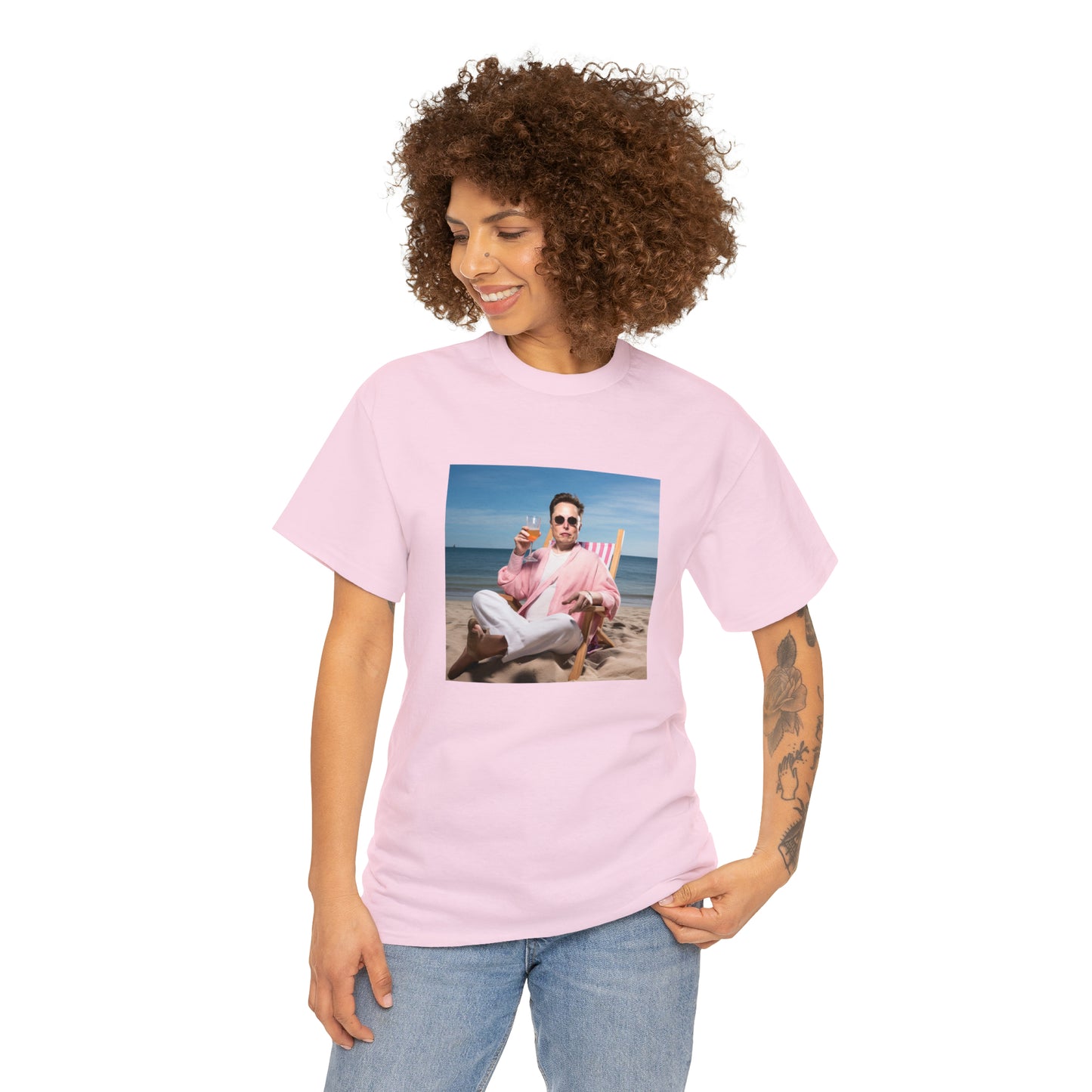 Elon Musk Beach Vibes Unisex Heavy Cotton Tee