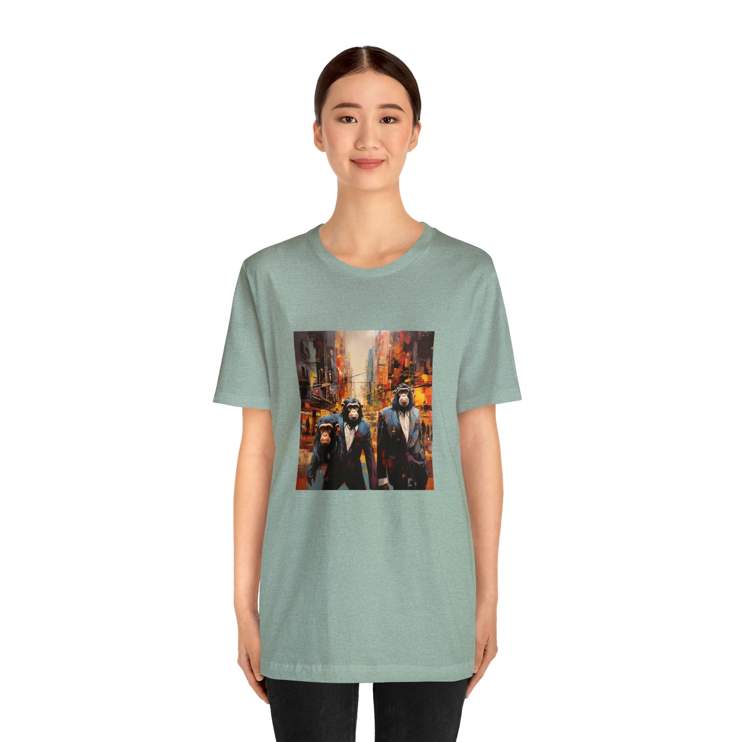 Apes in the City - Abstract Unisex Jersey Short Sleeve Tee