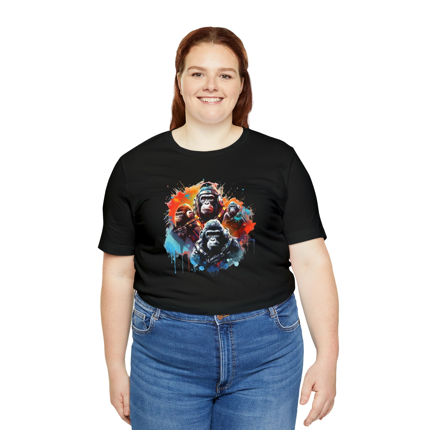 Gorillas in Space Unisex Jersey Short Sleeve Tee