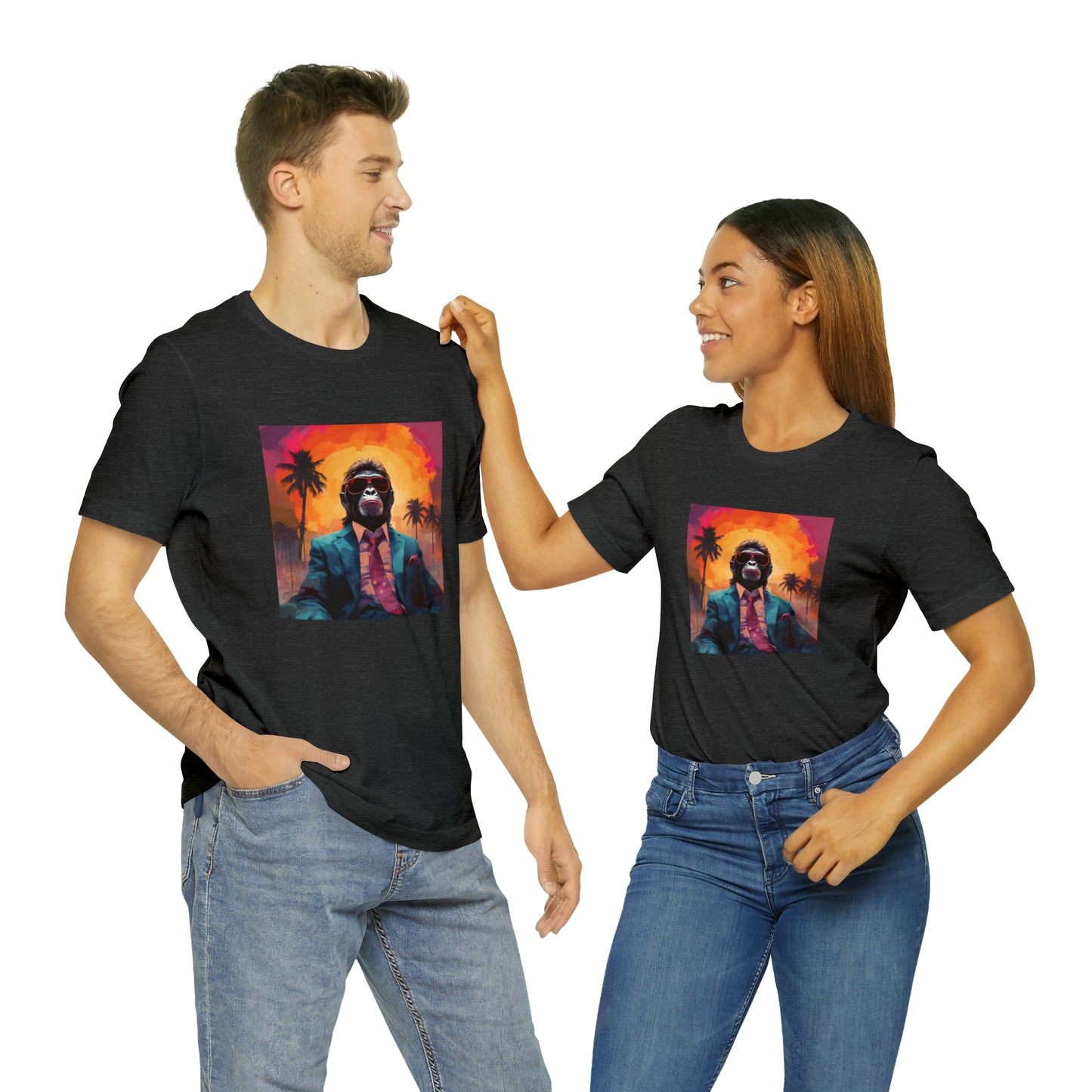 Miami Sunset Monkey Unisex Jersey Tee