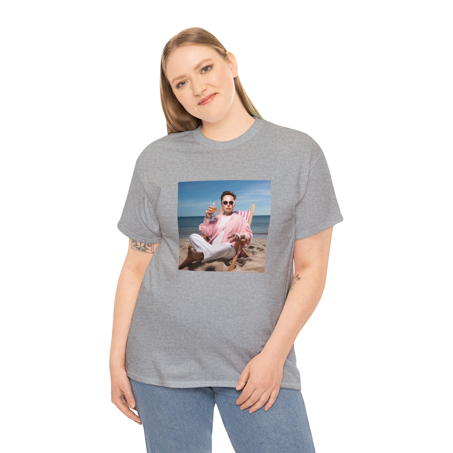 Elon Musk Beach Vibes Unisex Heavy Cotton Tee