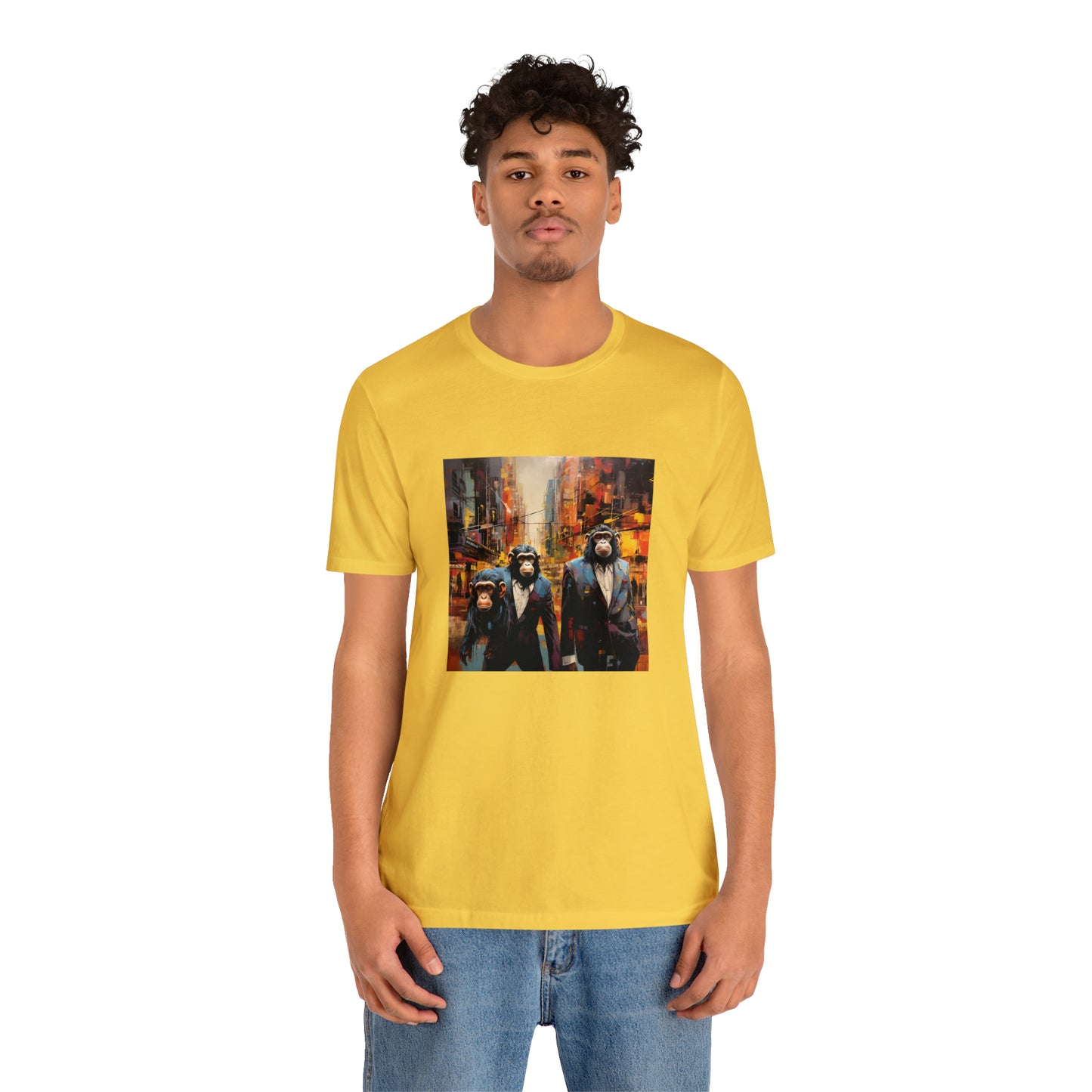 Apes in the City - Abstract Unisex Jersey Short Sleeve Tee