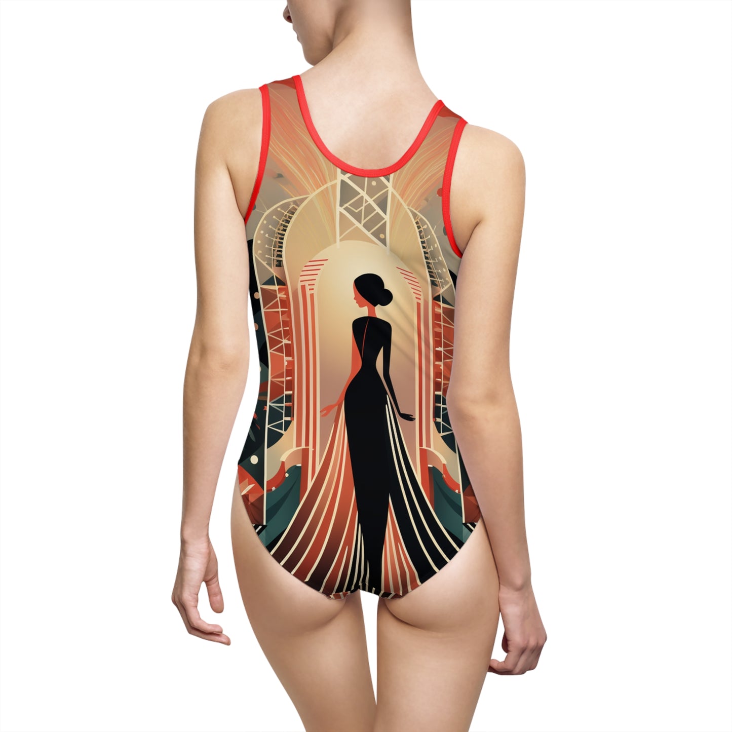 Art Deco Glamour Women's Classic One-Piece Swimsuit