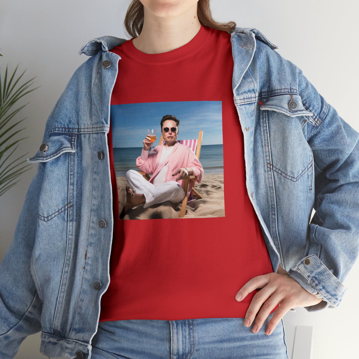 Elon Musk Beach Vibes Unisex Heavy Cotton Tee