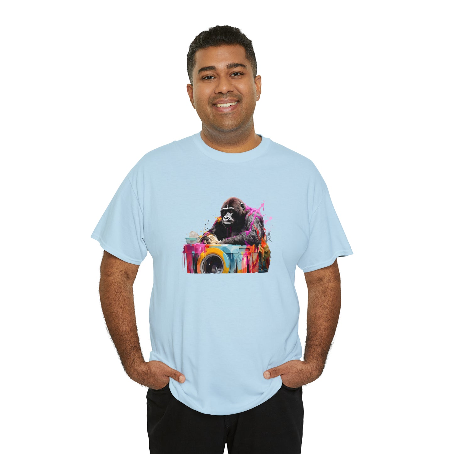 Gorilla Doing Laundry Unisex Heavy Cotton Tee