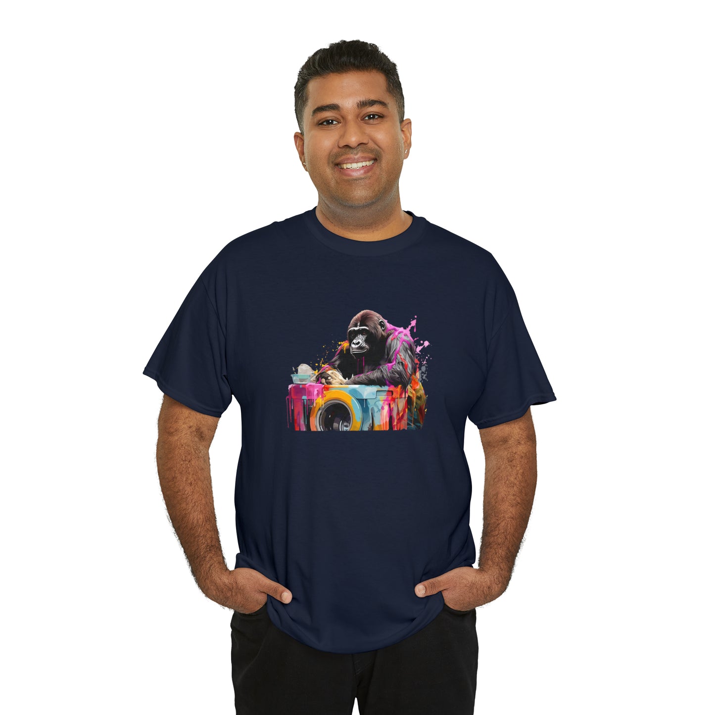 Gorilla Doing Laundry Unisex Heavy Cotton Tee