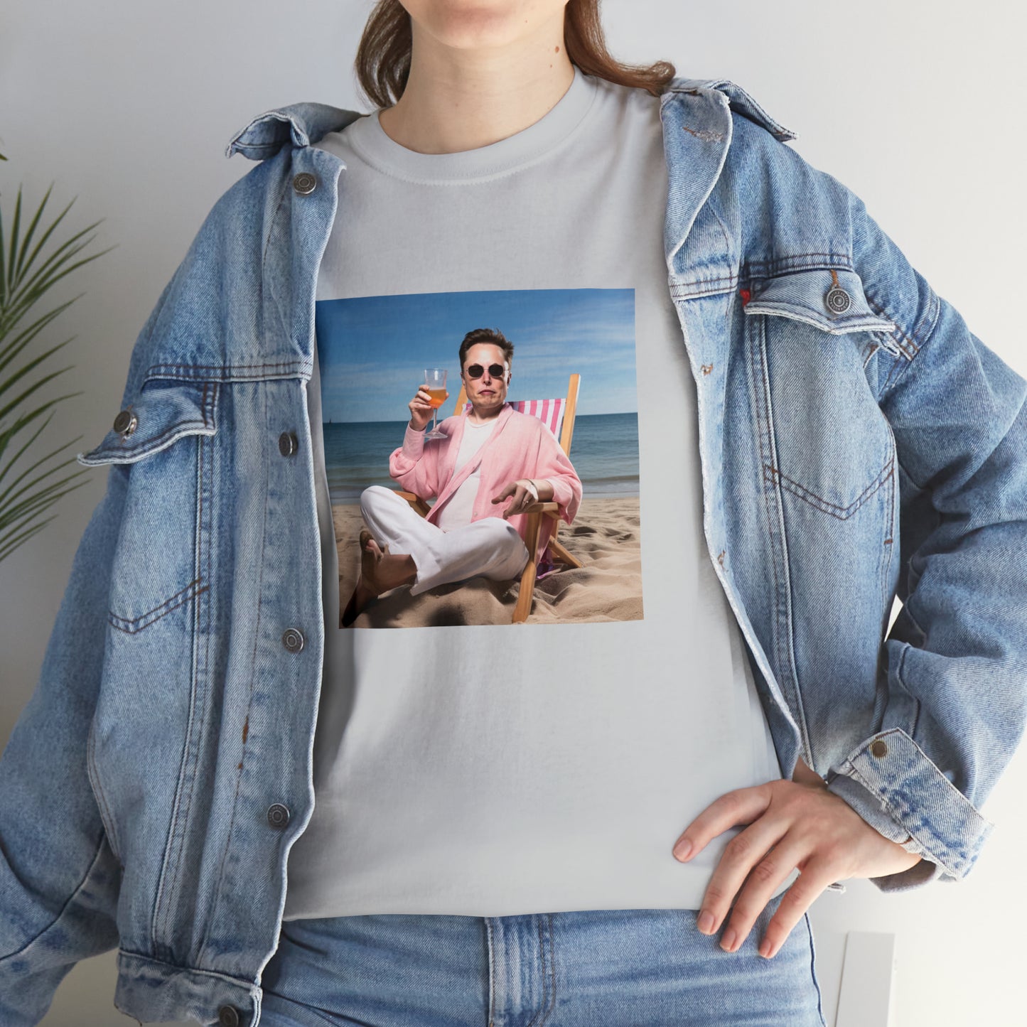 Elon Musk Beach Vibes Unisex Heavy Cotton Tee