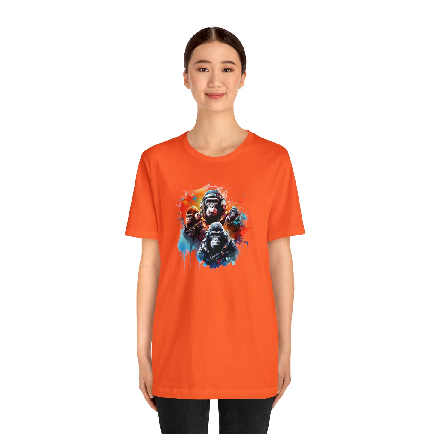 Gorillas in Space Unisex Jersey Short Sleeve Tee