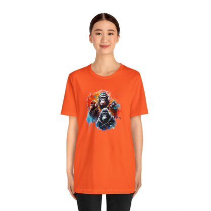 Gorillas in Space Unisex Jersey Short Sleeve Tee