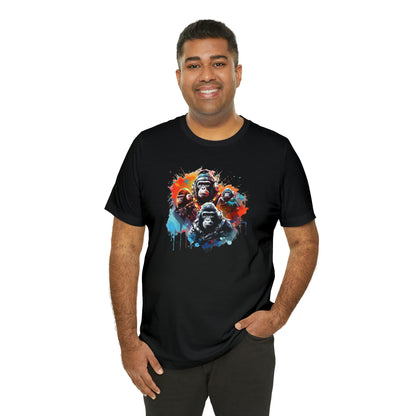 Gorillas in Space Unisex Jersey Short Sleeve Tee