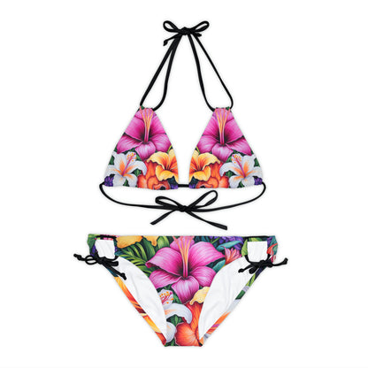 Floral Paradise Strappy Bikini Set