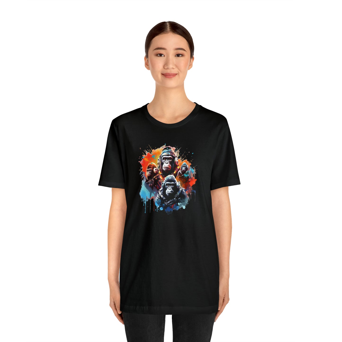 Gorillas in Space Unisex Jersey Short Sleeve Tee