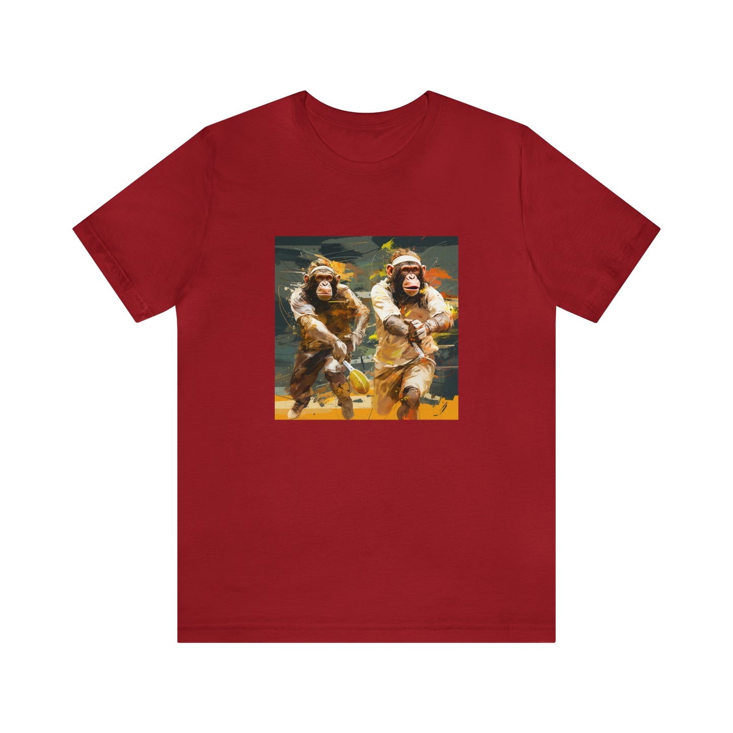 Monkey Tennis Match Unisex Jersey Short Sleeve Tee