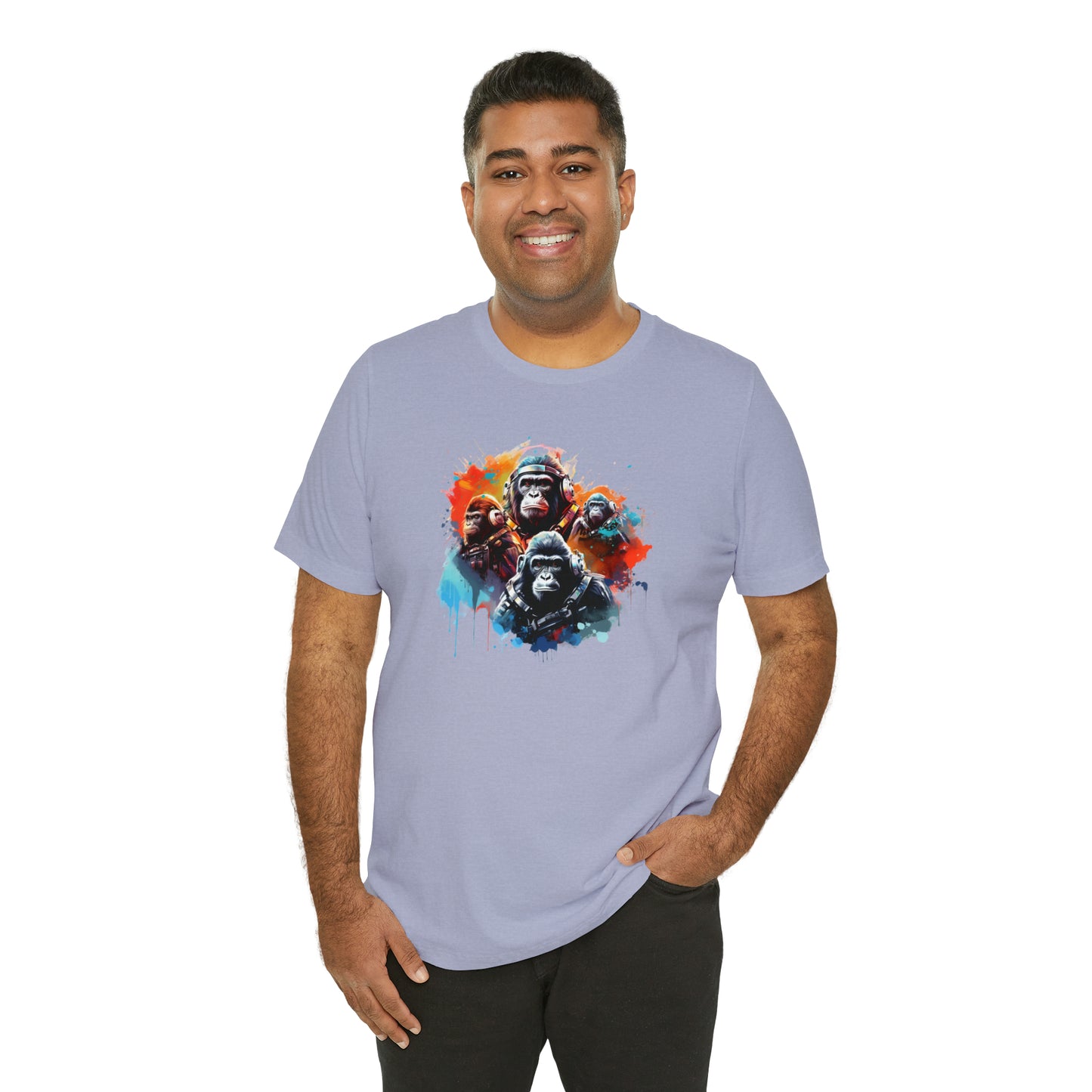 Gorillas in Space Unisex Jersey Short Sleeve Tee