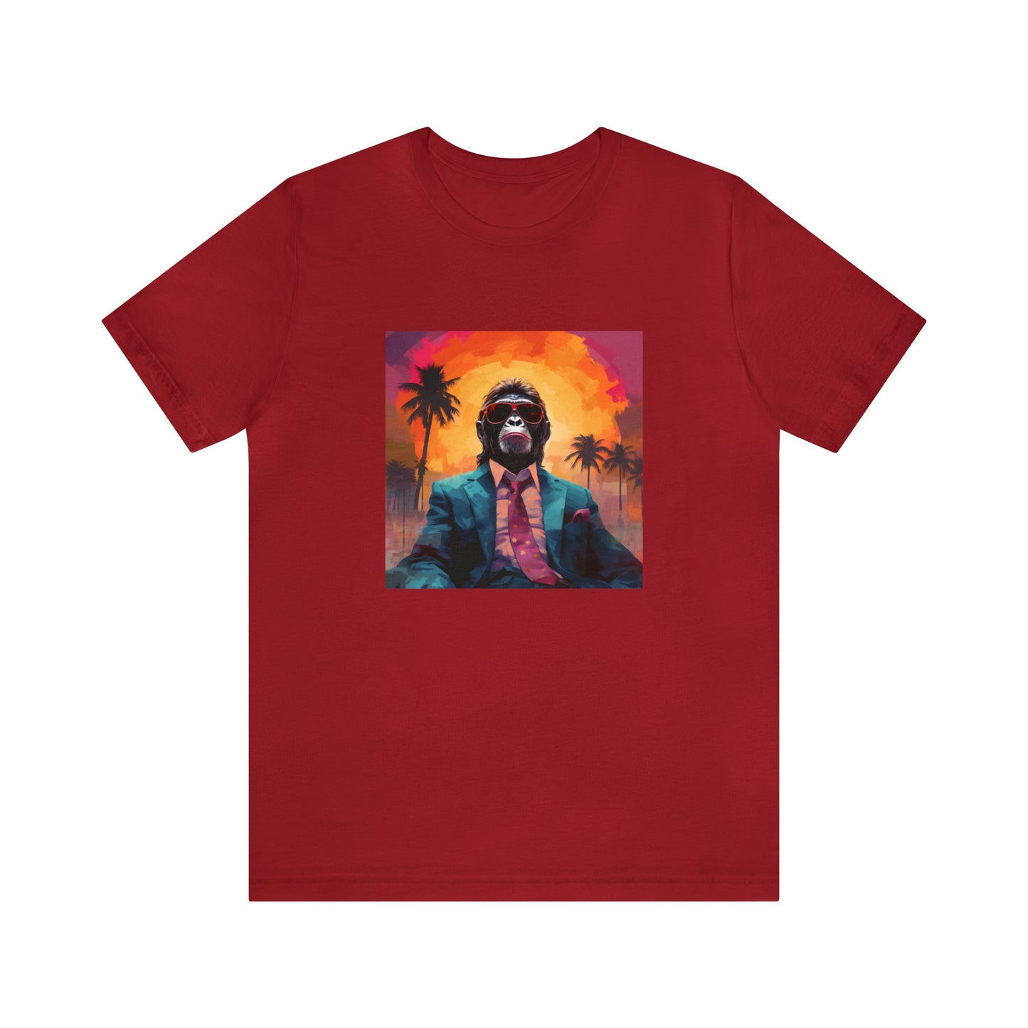 Miami Sunset Monkey Unisex Jersey Tee