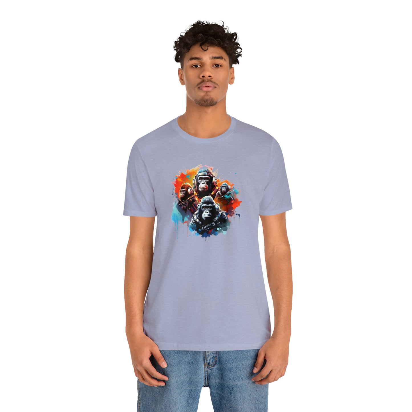 Gorillas in Space Unisex Jersey Short Sleeve Tee