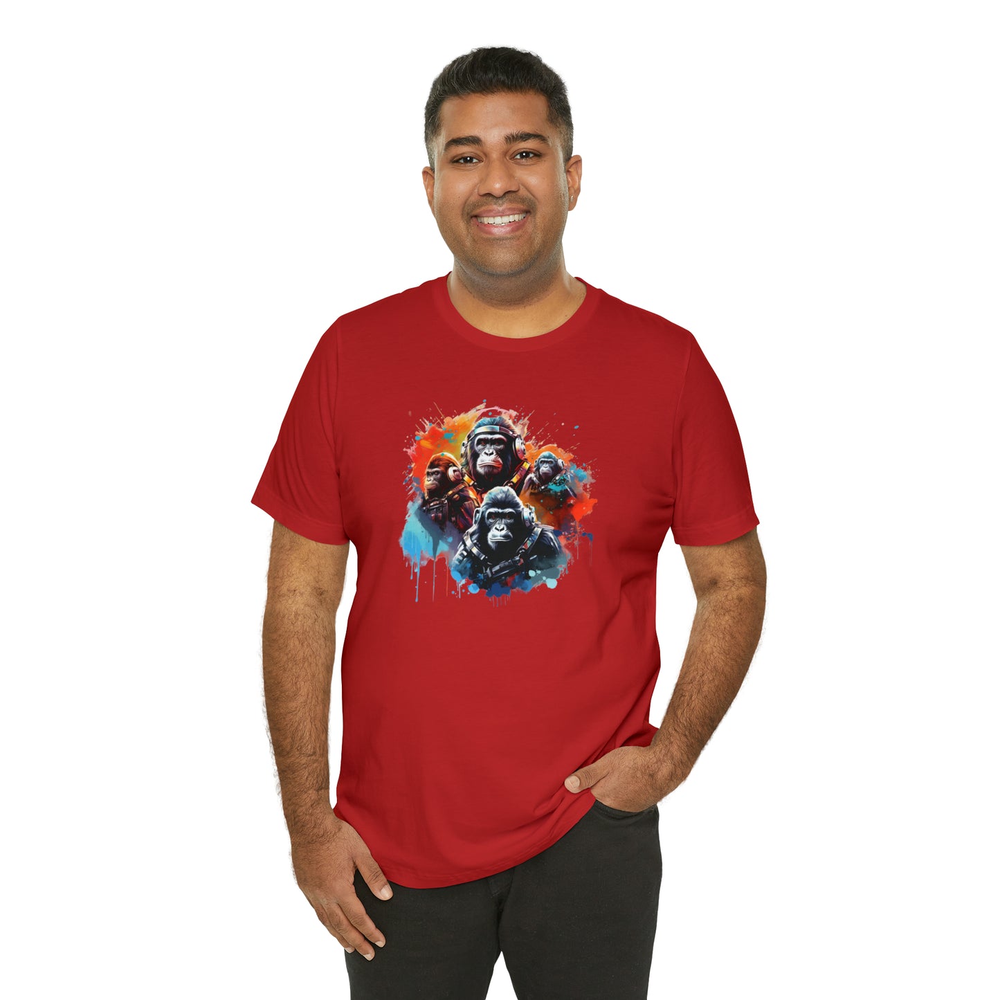 Gorillas in Space Unisex Jersey Short Sleeve Tee