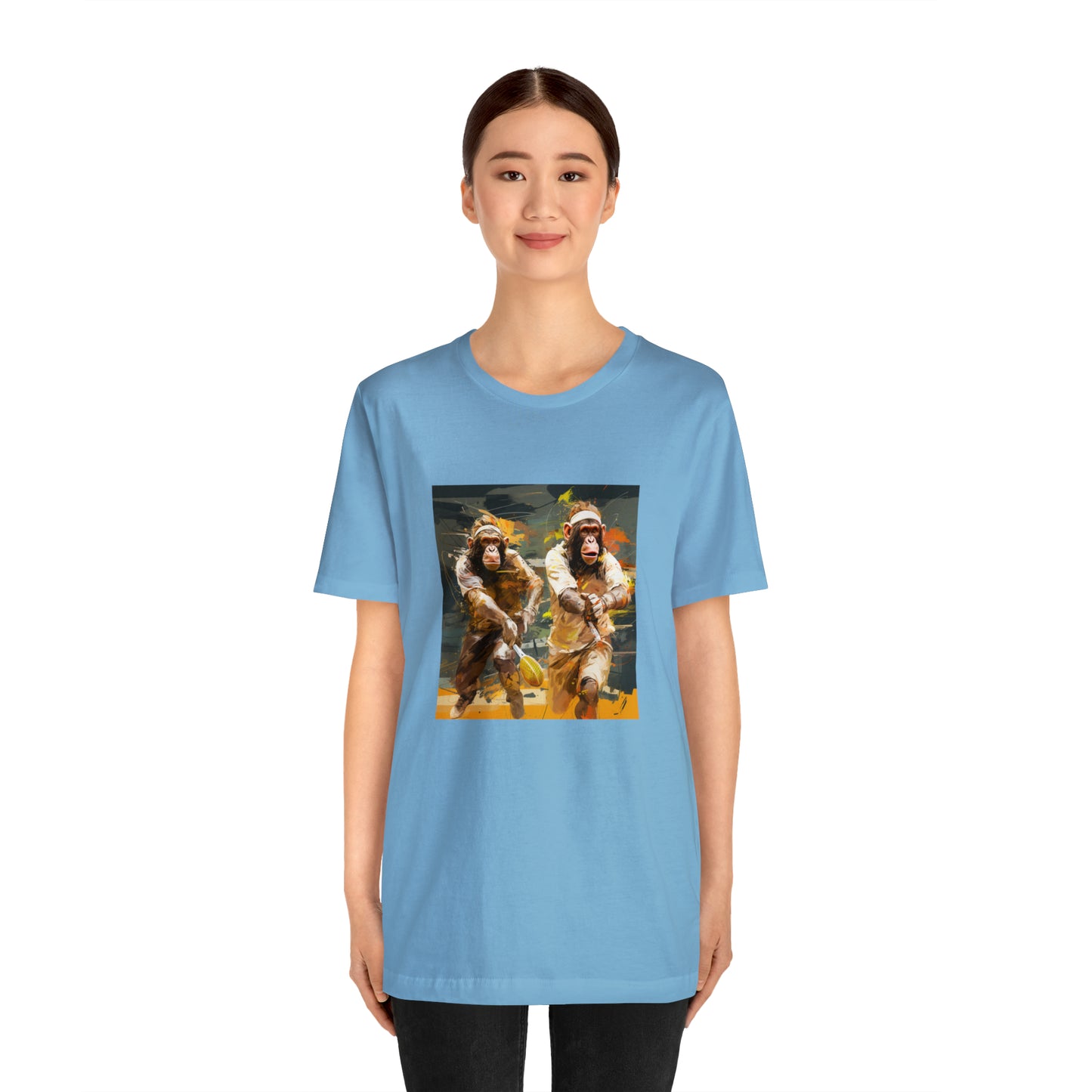 Monkey Tennis Match Unisex Jersey Short Sleeve Tee