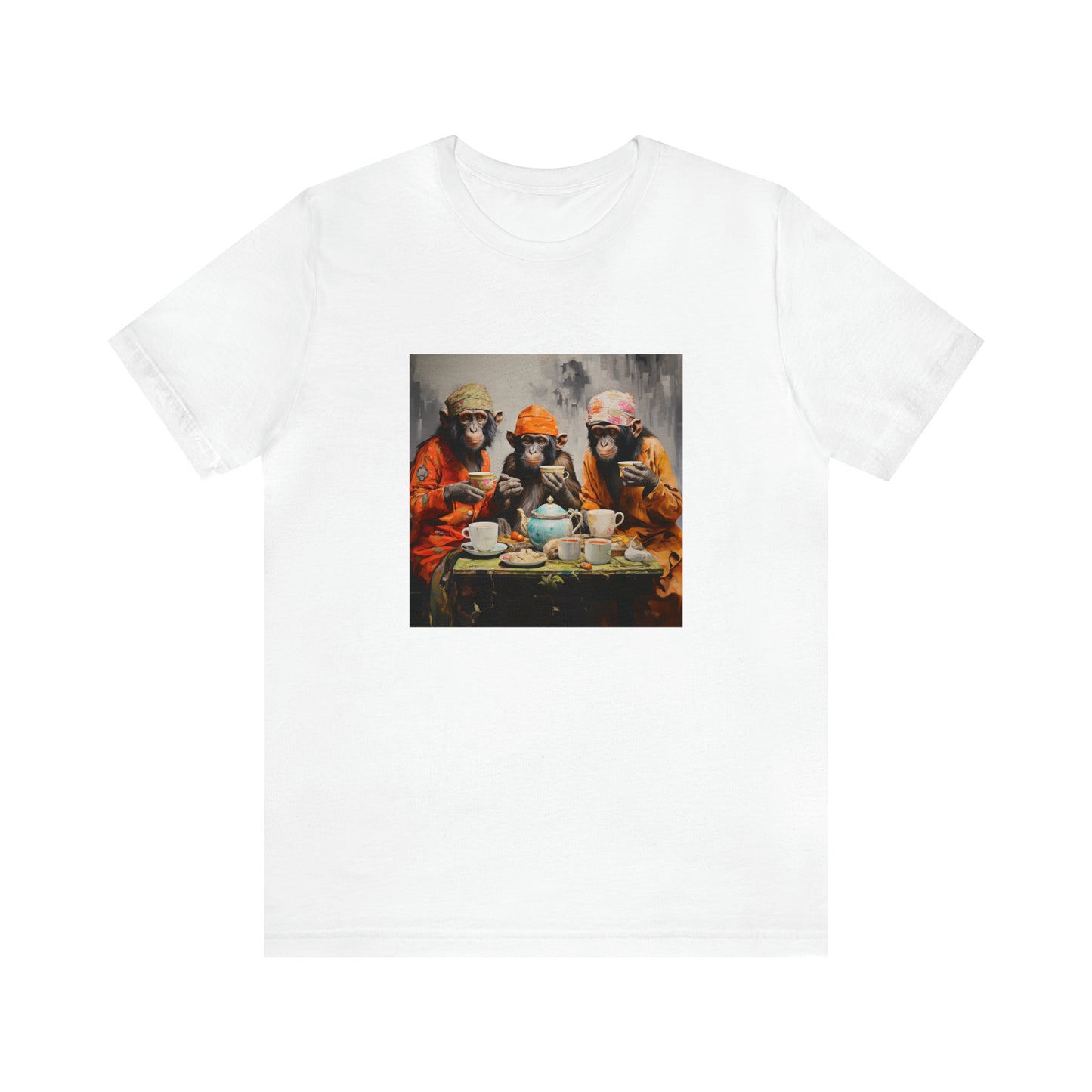 Sophisticated Monkey Tea Party Unisex Jersey Tee