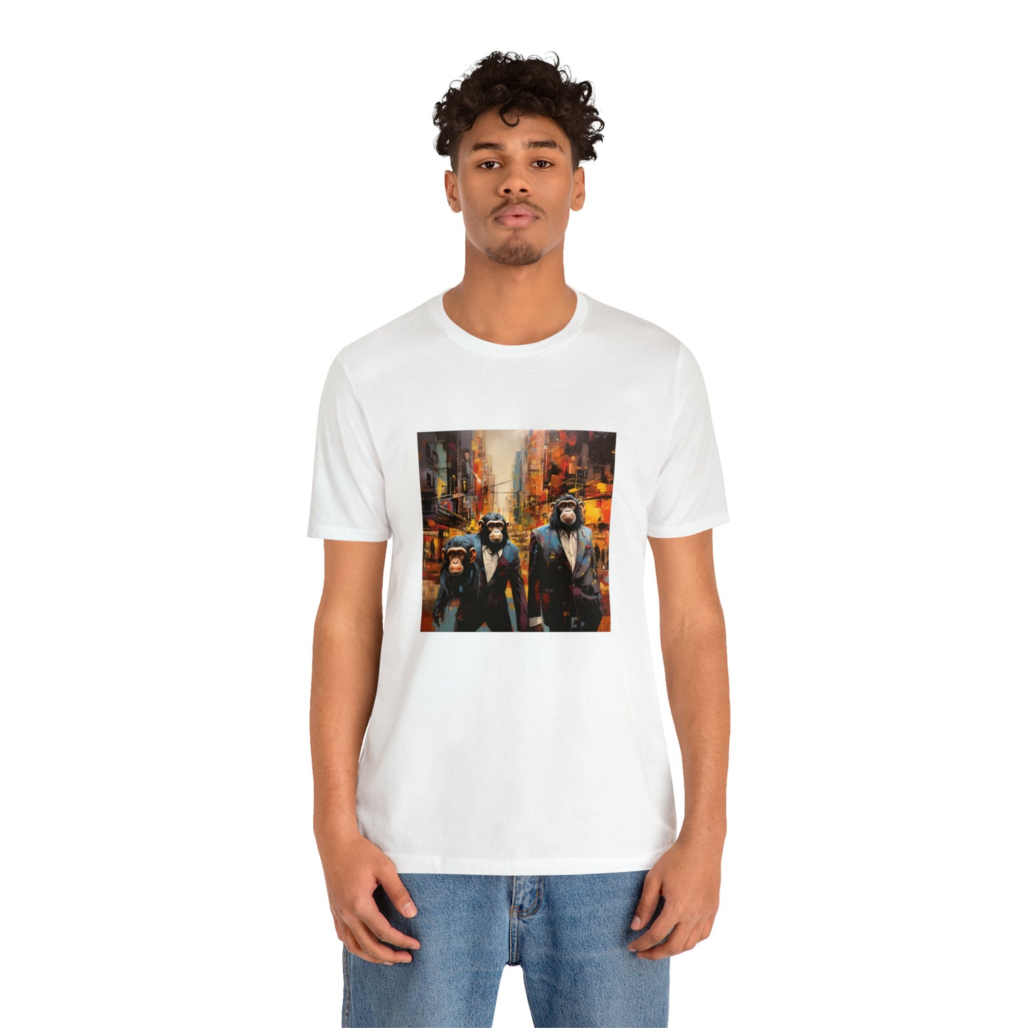 Apes in the City - Abstract Unisex Jersey Short Sleeve Tee