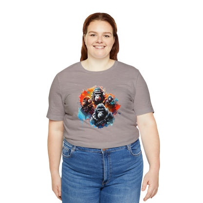 Gorillas in Space Unisex Jersey Short Sleeve Tee