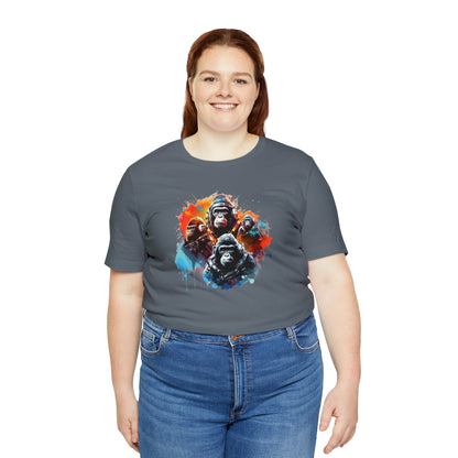 Gorillas in Space Unisex Jersey Short Sleeve Tee