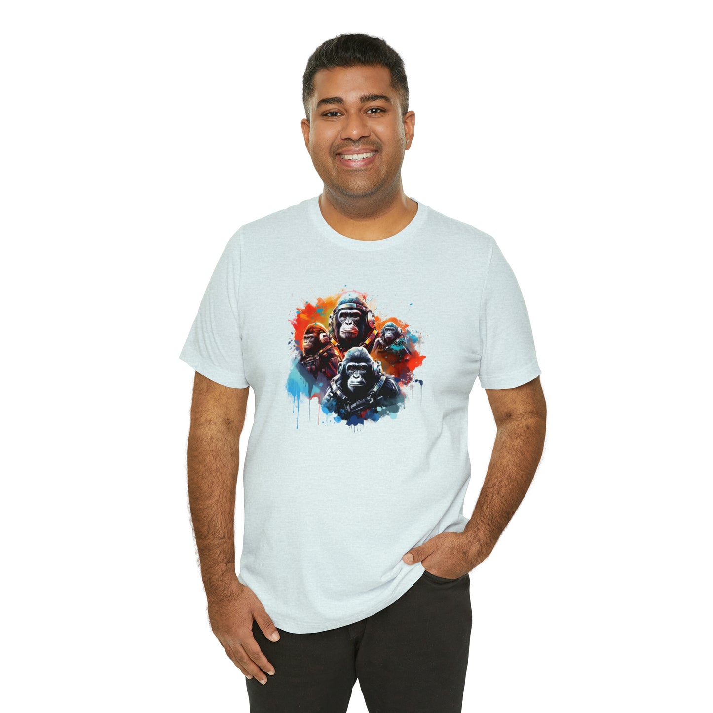 Gorillas in Space Unisex Jersey Short Sleeve Tee