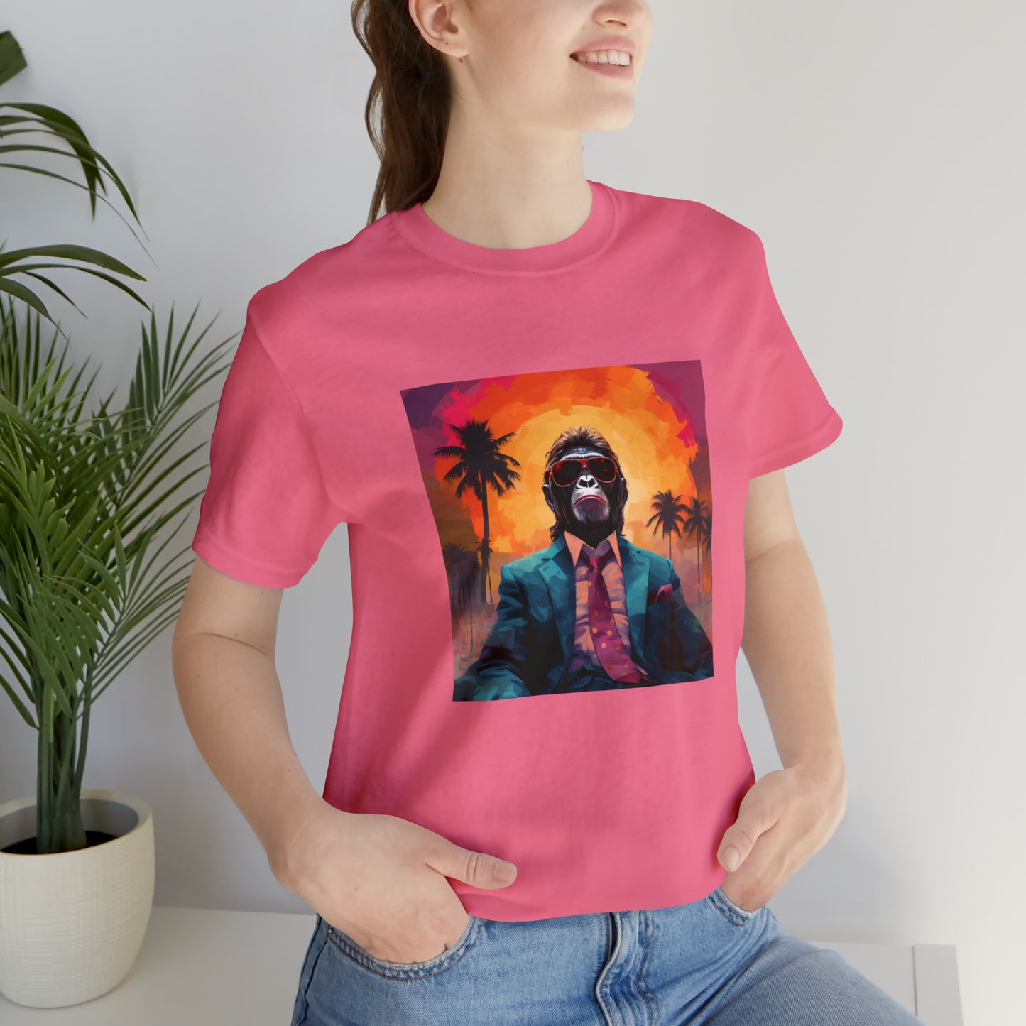 Miami Sunset Monkey Unisex Jersey Tee